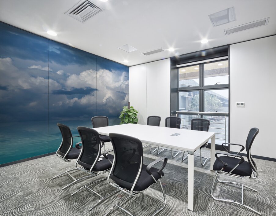 Blue Sky Reflections  Wall Printing