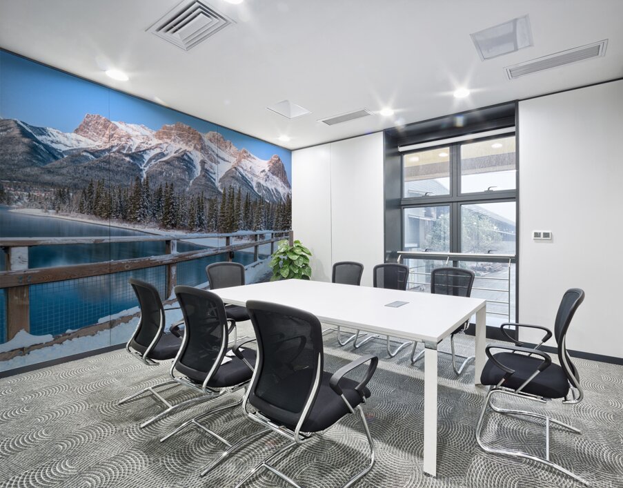 Bow River Fresh Snow and Moon Wall Printing