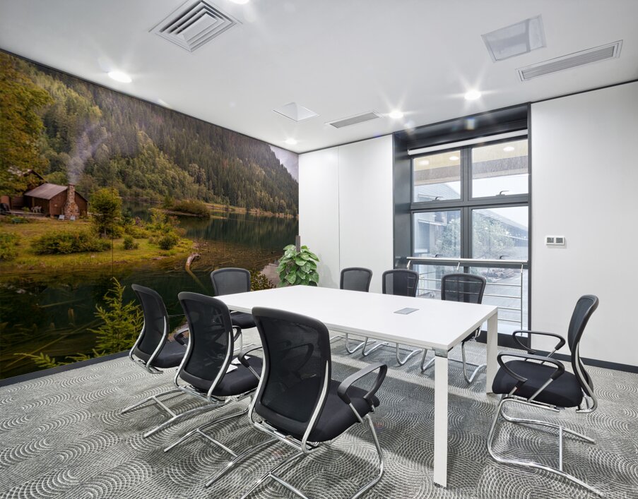 Cabin   3 Valley Lake Wall Printing