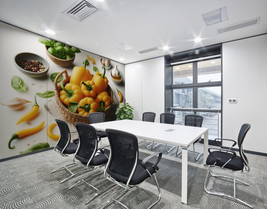 Red green yellow peppers food 15 Wall Printing