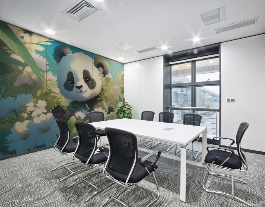 An animestyle digital illustration a baby panda 6 Wall Printing