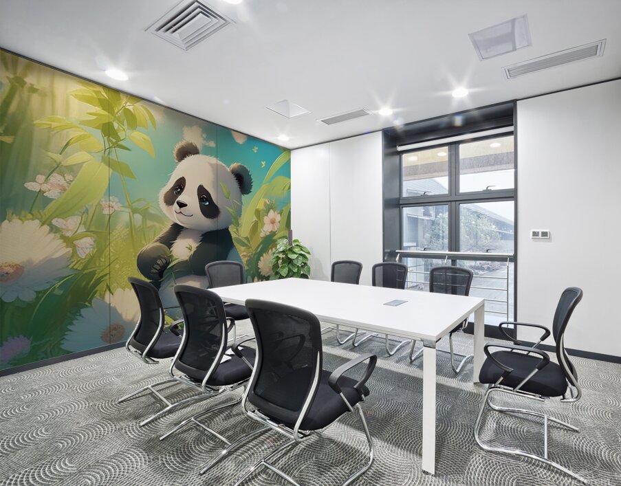An animestyle digital illustration a baby panda 8 Wall Printing