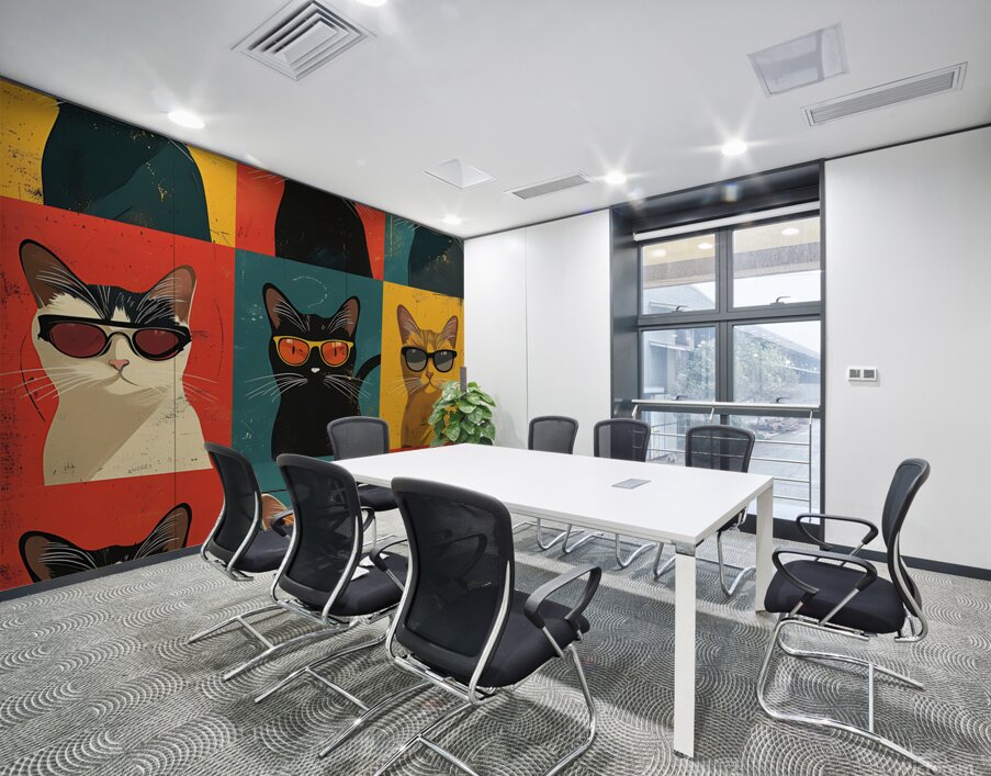 Fantastic Funky Cats  Wall Printing