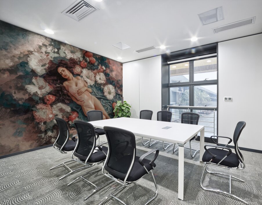 semi abstract painting aphrodite big flowers pain Wall Printing