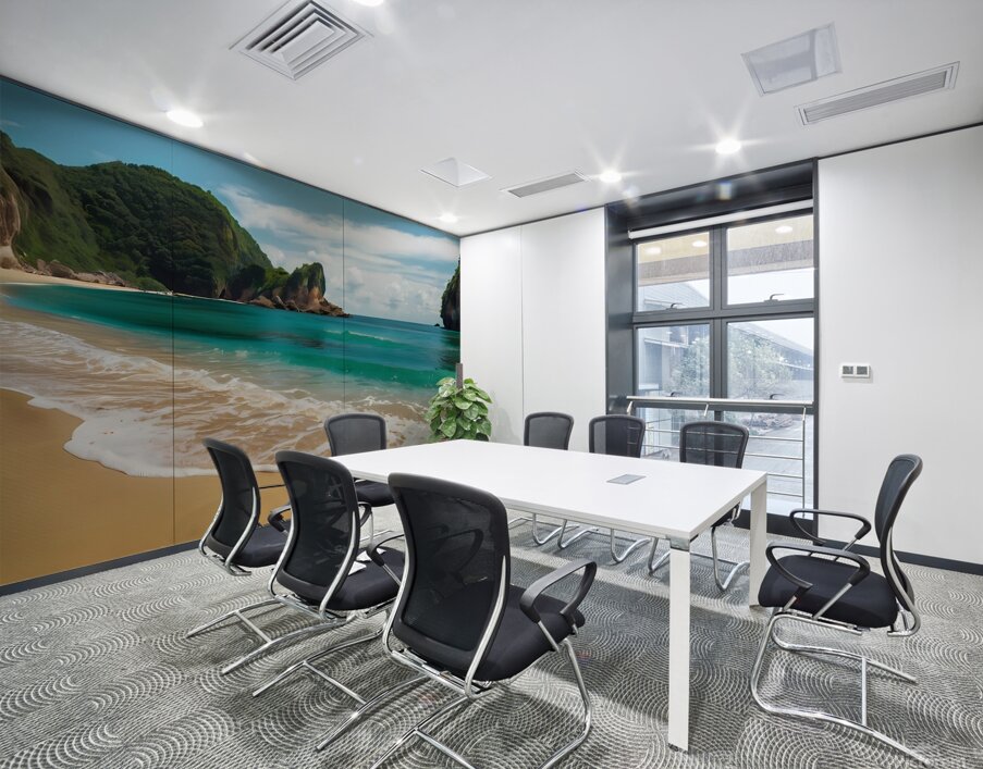 Default A paradise beach of golden sand where cel Wall Printing