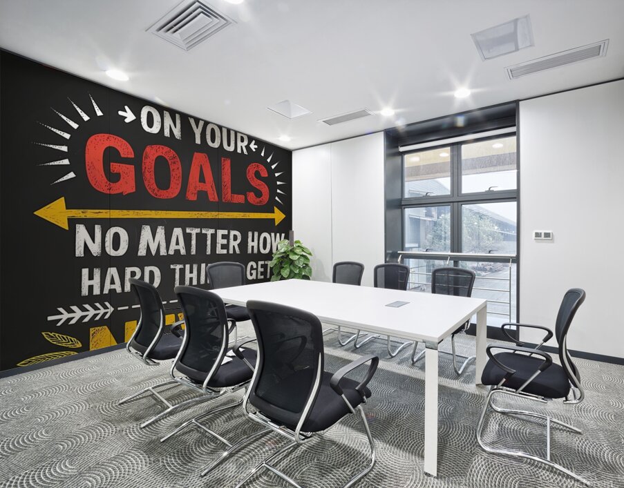 STAY  FOCUSED ON YOUR GOALS. No MATTER HOW HARD THINGS GET NEVER GIVE UP. Wall Printing