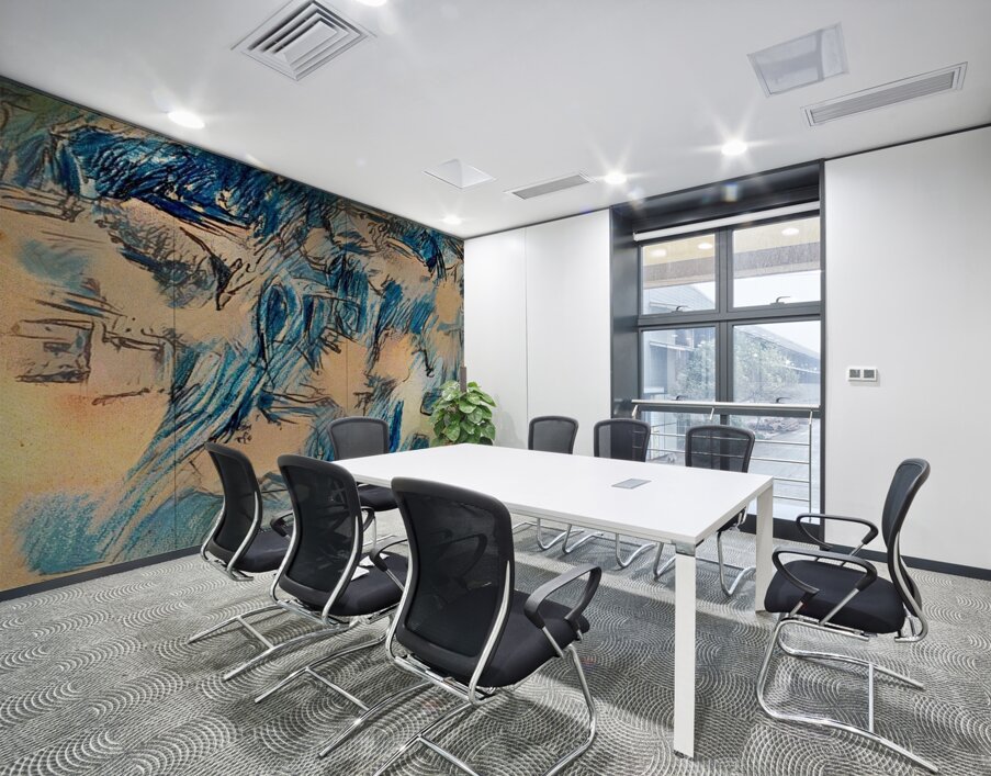 Blue Sketch Wall Printing