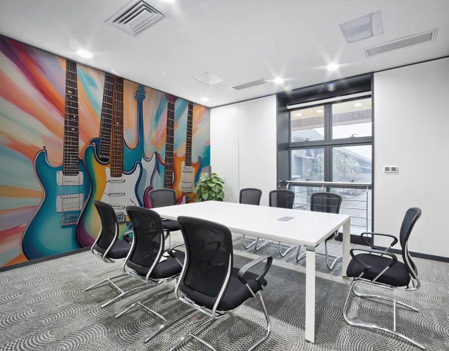 Rainbow Guitars Wall Printing