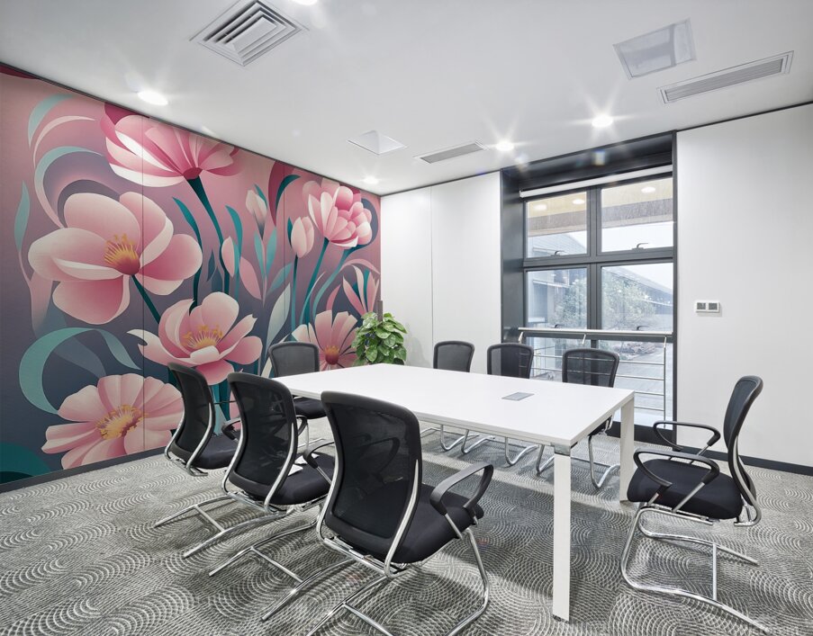 Flowers in soft pink and blue tones Wall Printing