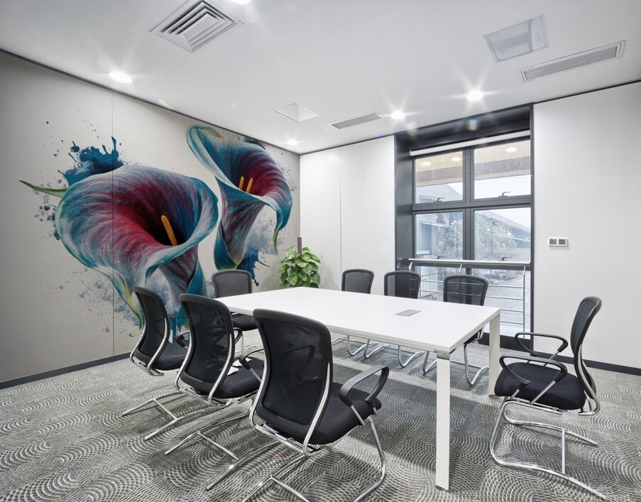 Flower blue-red Wall Printing