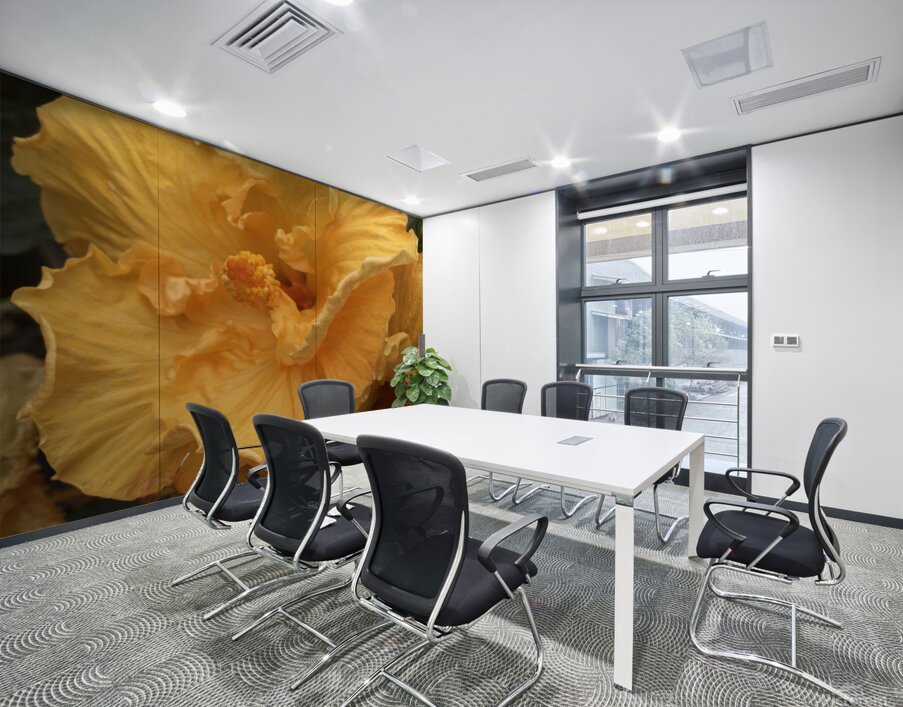 Golden Yellow Hibiscus Wall Printing