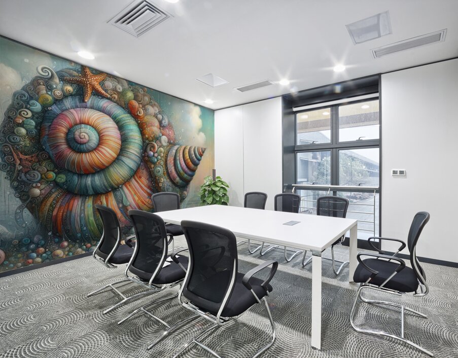 311 Mixed madia painting of a whimsical sea shell Wall Printing