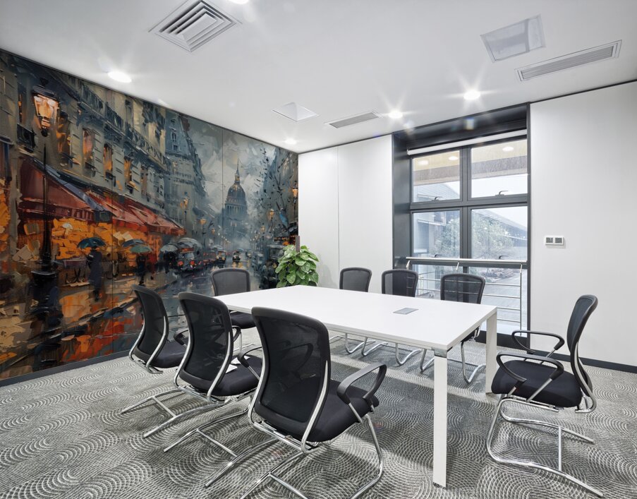 A captivating depiction of a bustling Parisian  d Wall Printing