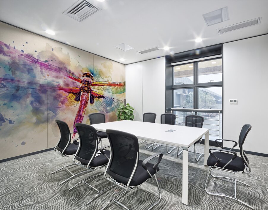 A breathtakingly beautiful dragonfly its wings  a Wall Printing