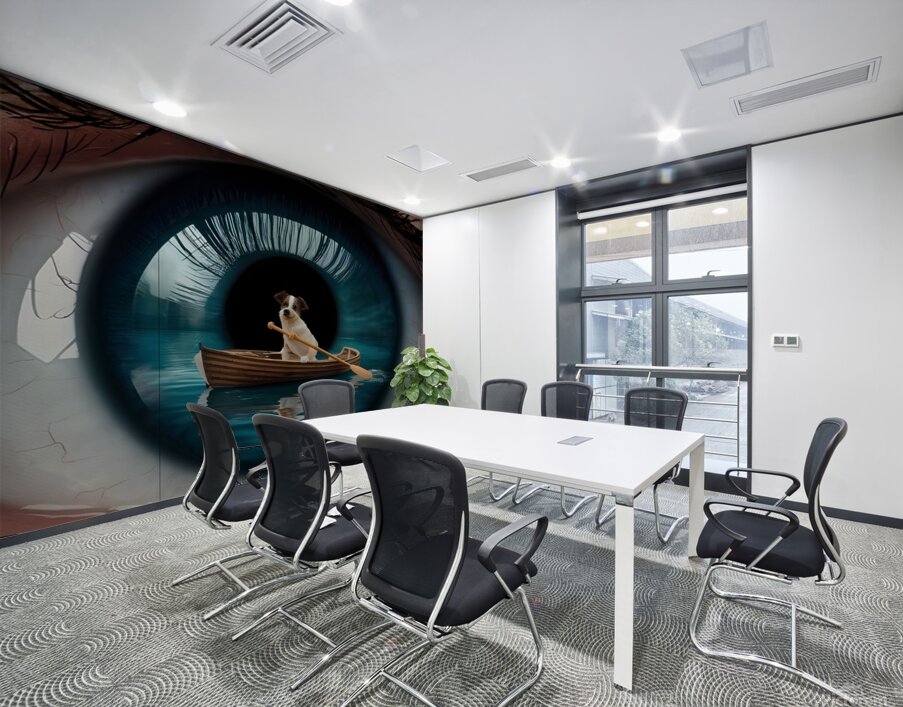 a captivating close up of an eye with the pupil t Wall Printing