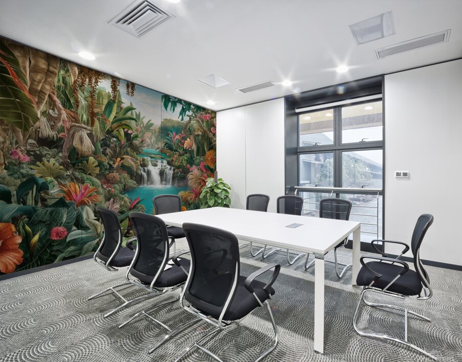 A breathtaking and vibrant illustration of an exotic tropical paradise Wall Printing