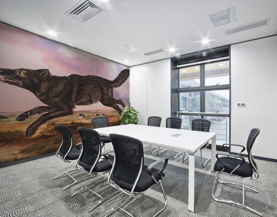 Black American Wolf Wall Printing