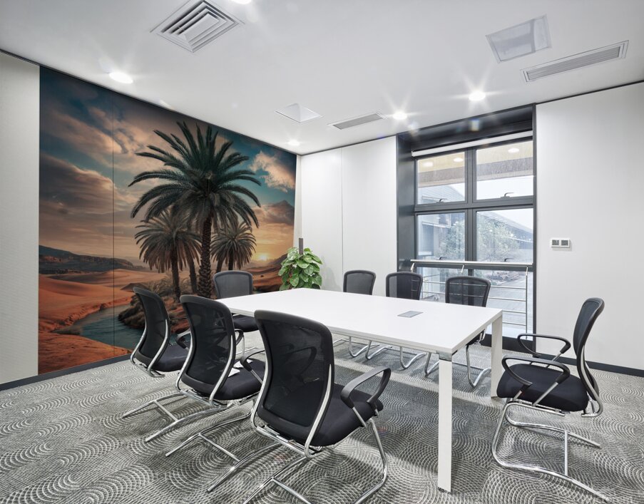 A charming picture of a palm tree in the desert Wall Printing