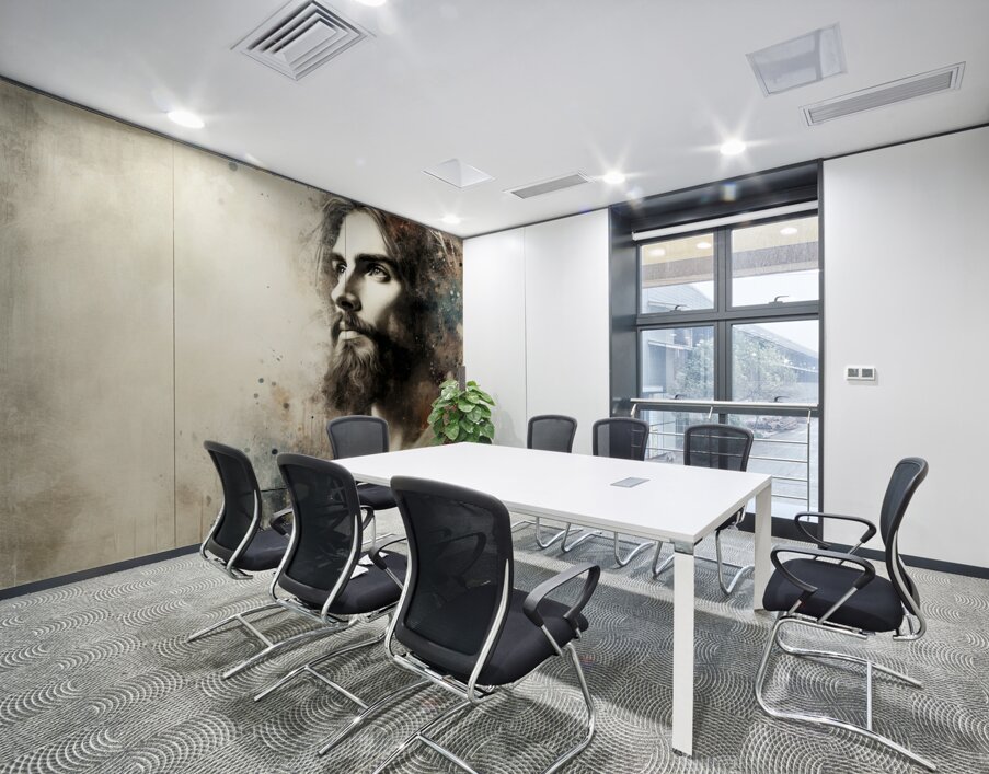 32 Portrait of Jesus Christ on abstract grunge ba Wall Printing