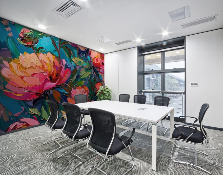 A beautiful painting of peonies in the style of f Wall Printing