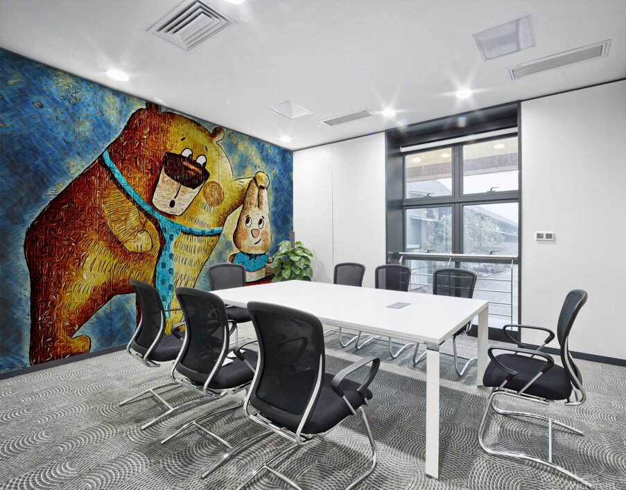 rabbit bear dig impressionist Wall Printing