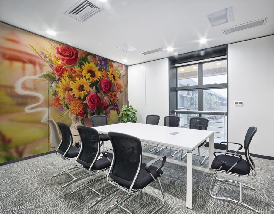  brimming with a vibrant medley of wildflowers. The teapot vase Wall Printing