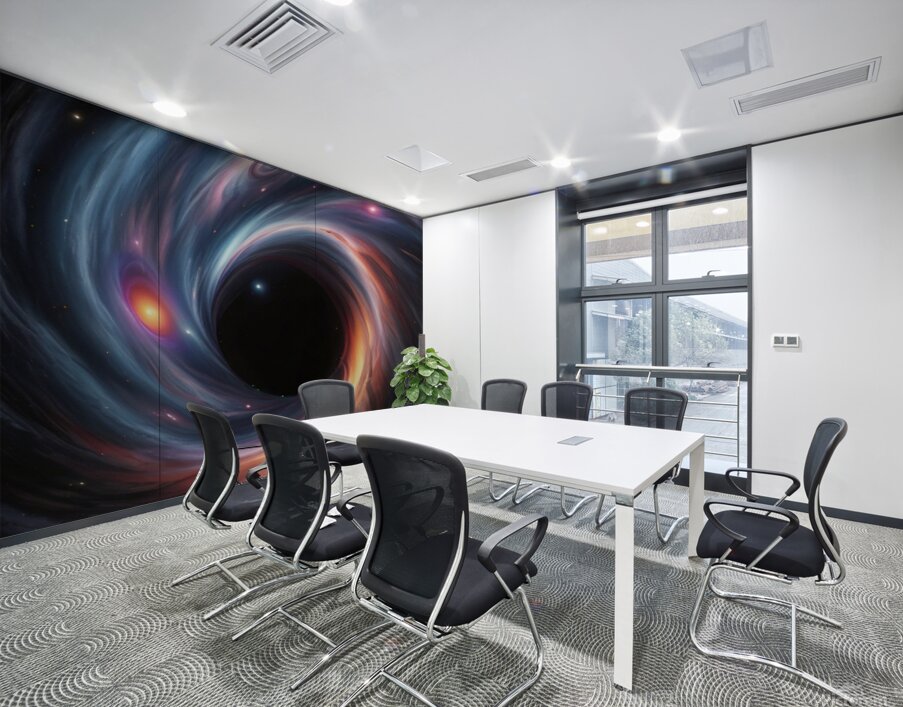 Incredible force of a supermassive black hole as it gracefully interacts with a galaxy Wall Printing