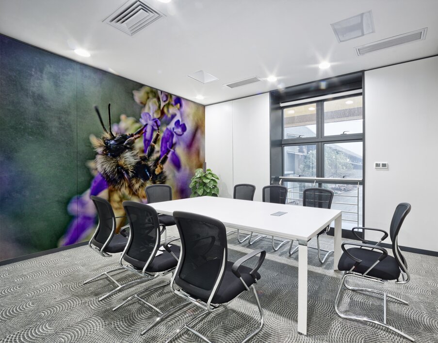 Bee on Coleus Flower Wall Printing
