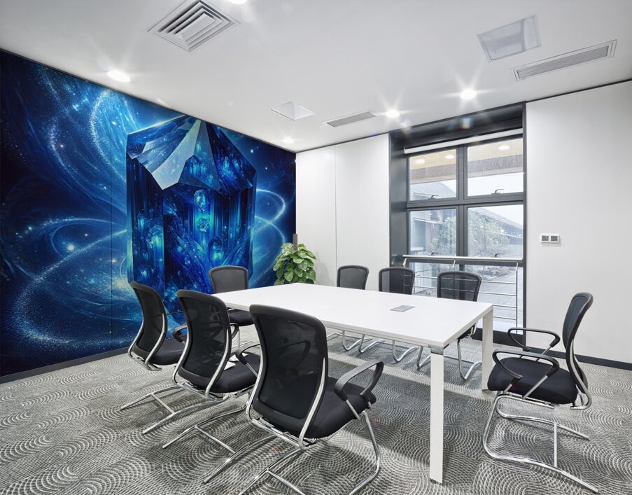 Crystal Blues  Wall Printing