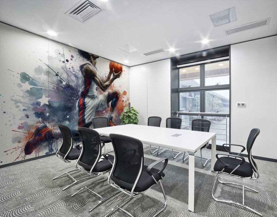 89 Basketball player in watercolor Wall Printing