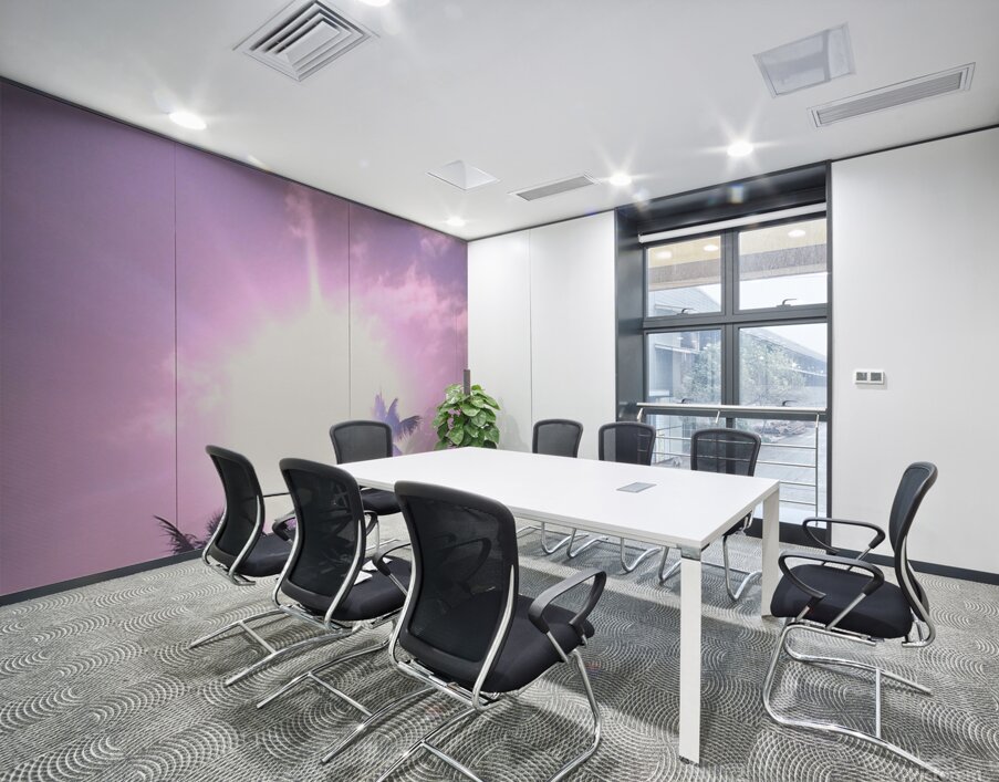 Palms and sun pink Wall Printing