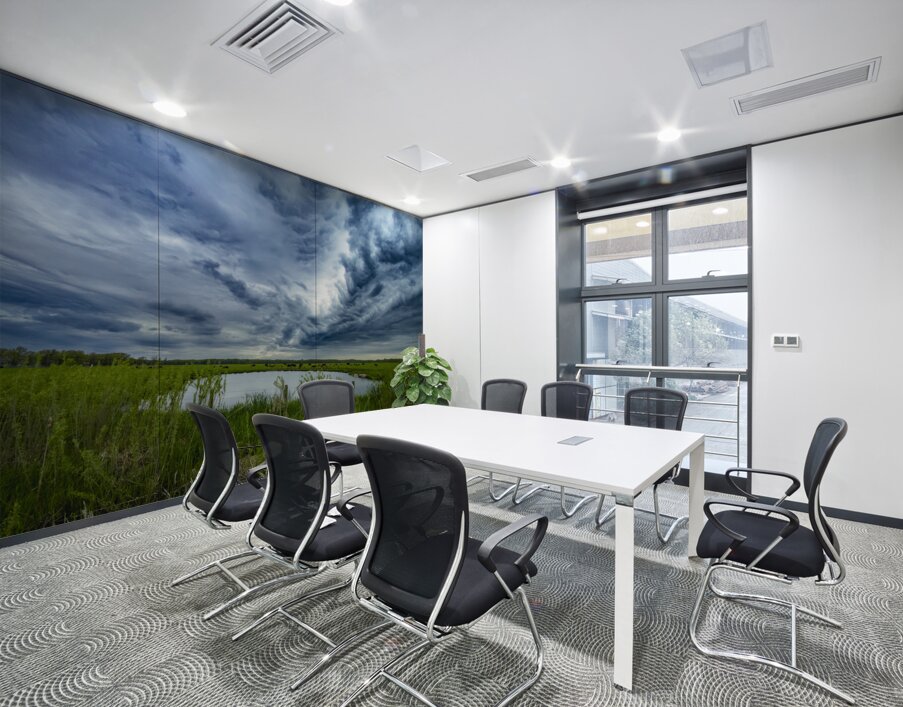 Pasture Under Storm Clouds Wall Printing
