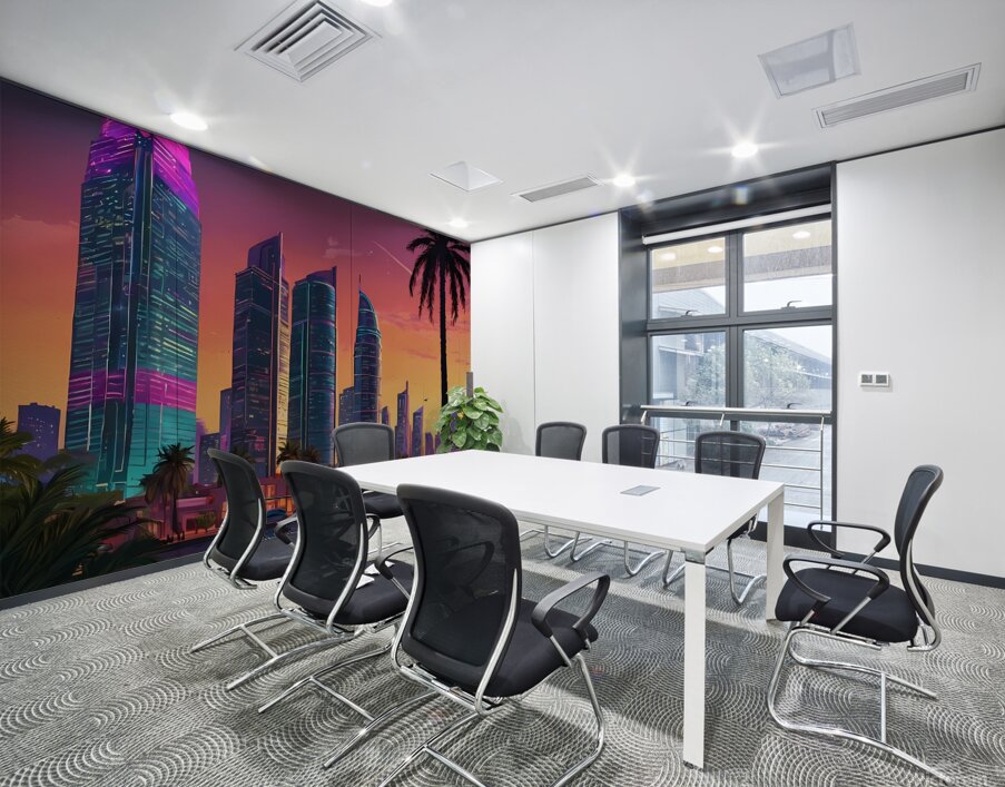 Default GTA VI style drawing of a vibrant coastal city Wall Printing