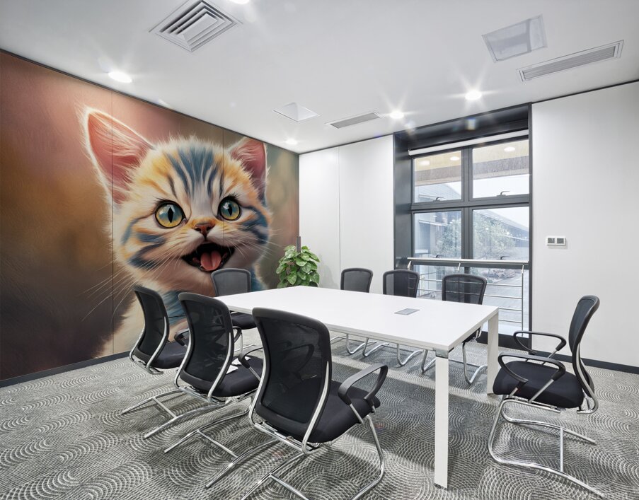 Cute drawing of strangely cute kittens Wall Printing