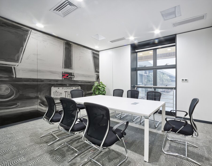  1973 Blue & White Chevrolet Camaro Z28 X 6 Wall Printing