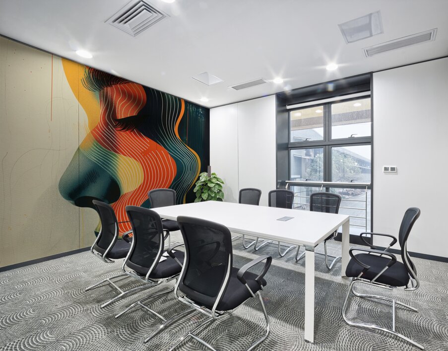 A minimal and weird design with a color scheme  b Wall Printing