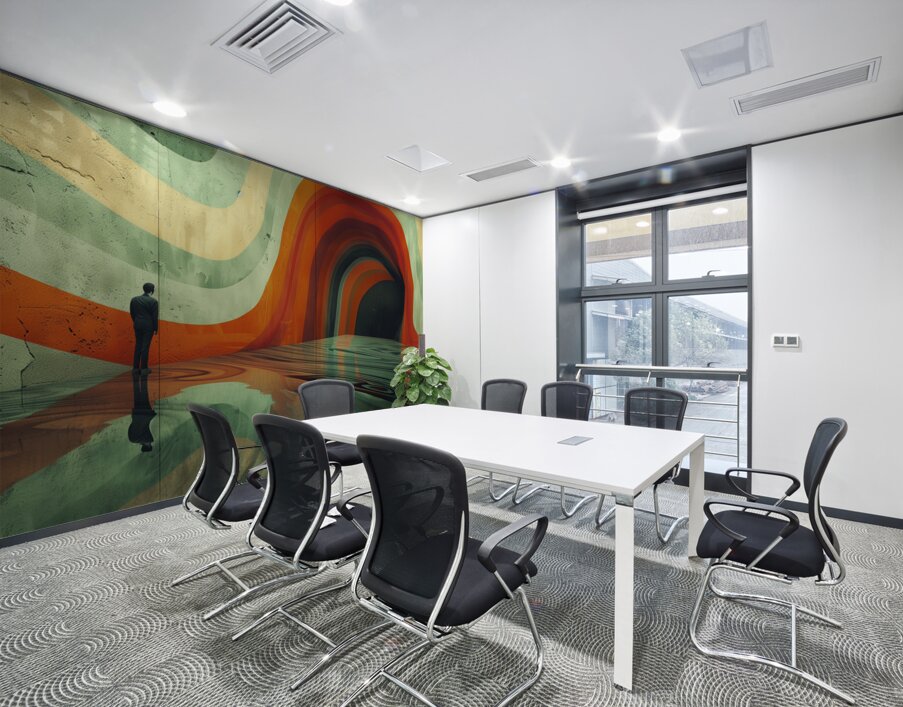 A minimal and weird design with a color scheme  c 1717456630.4596 Wall Printing