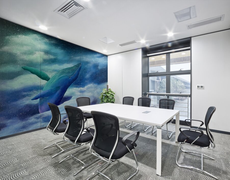 Humpback in the clouds Wall Printing