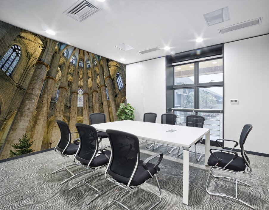 Barcelona. Catalonia. Spain. The church of Santa Maria del Mar Saint Mary of the sea Wall Printing