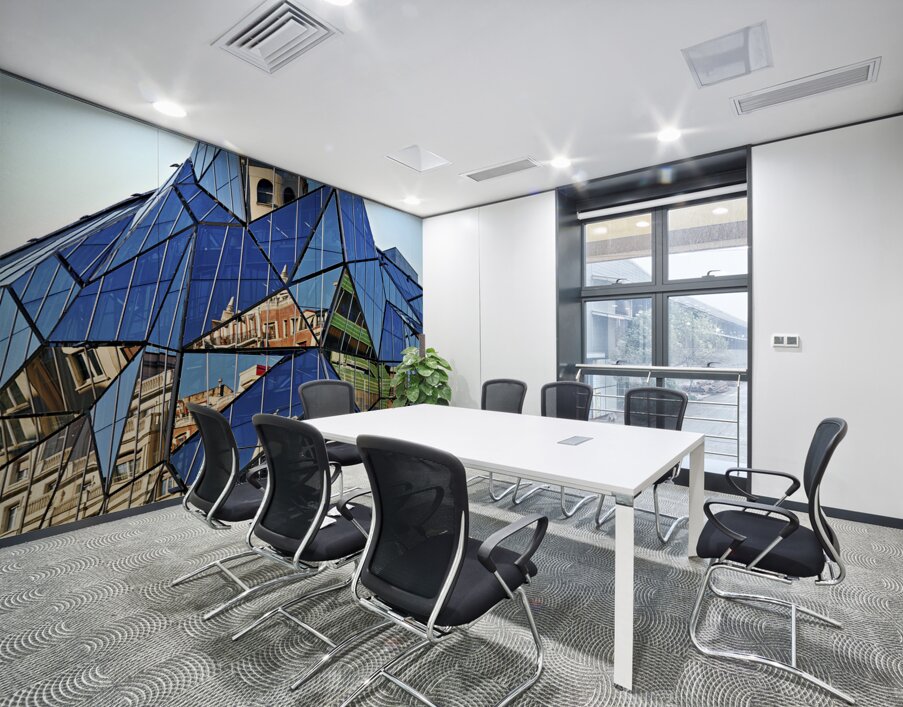 Bilbao Biscay Spain. Dpto. Sanidad Ledo Arteche. Modern building Wall Printing