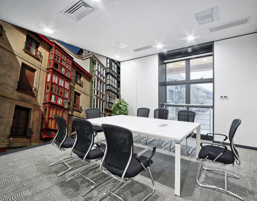 Bilbao Biscay Spain. Stairs in the old city Wall Printing