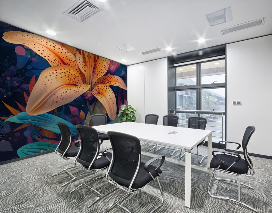 A vibrant lily flower in full bloom depicted wi 5 Wall Printing