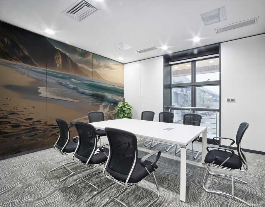 Serene Beach with Soft Waves amazing serene landscape Wall Printing