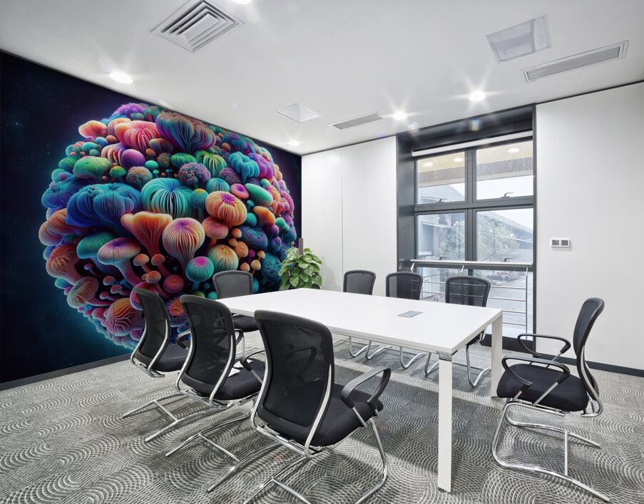 ai artist debra amerson abstract mushroom plant p Wall Printing