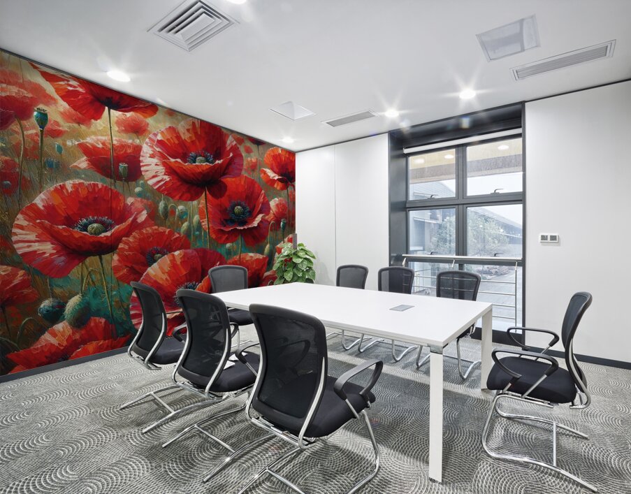 ai artist debra amerson orange oriental poppies p Wall Printing