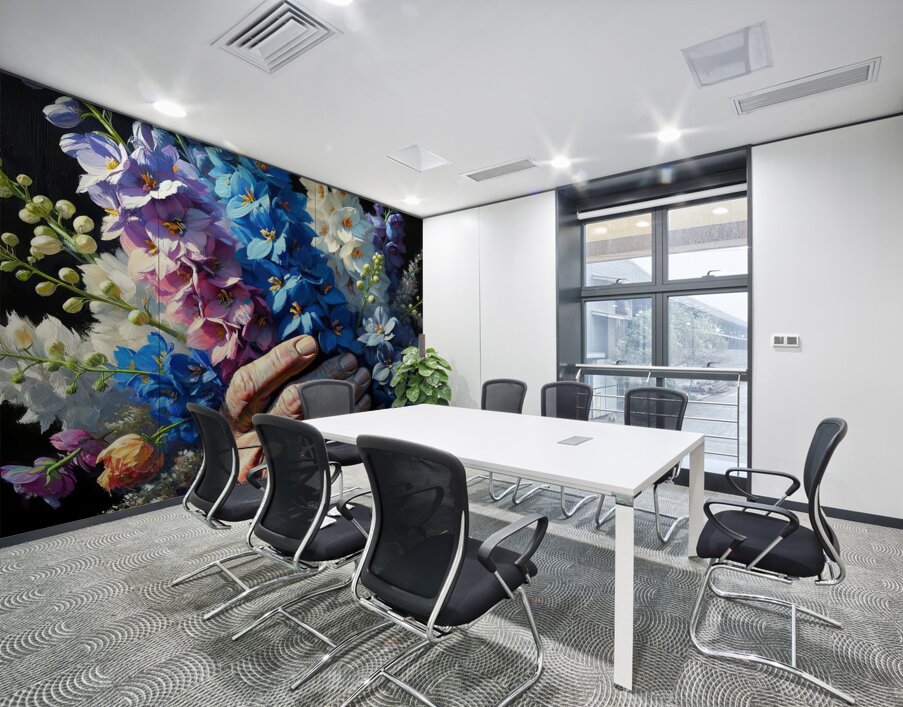 ai artist debra amerson plant artistry blue delph Wall Printing