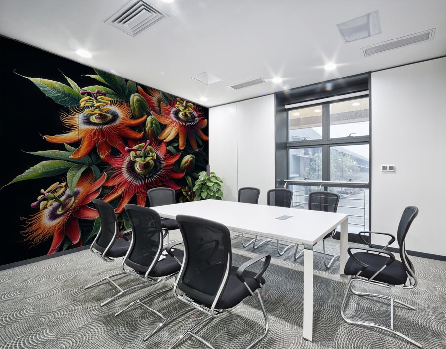 ai artist debra amerson plant artistry red orange Wall Printing