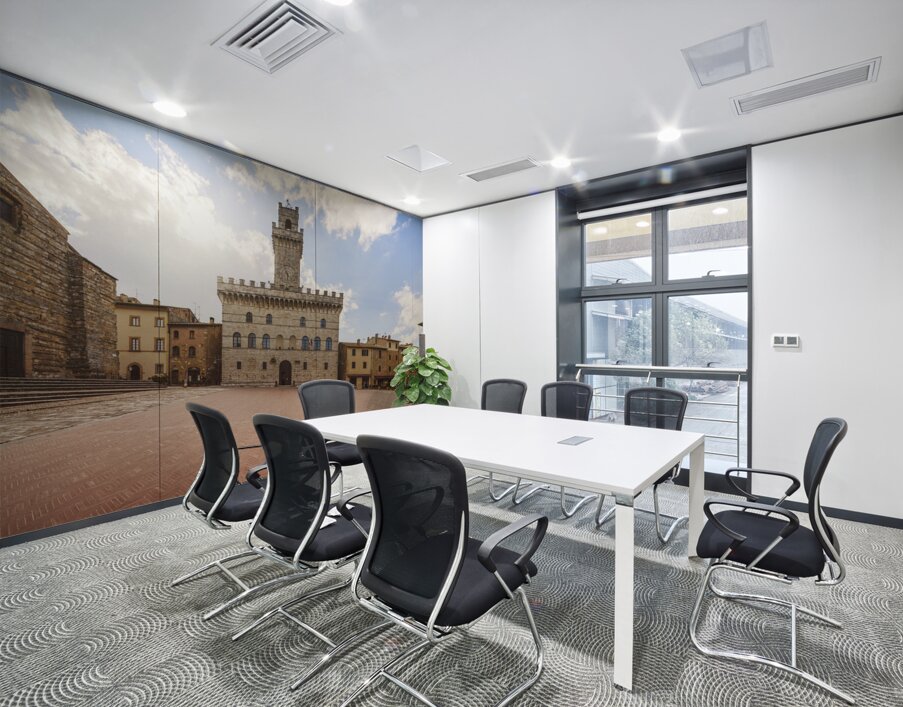 Piazza Grande and Palazzo Comunale of Montepulciano. Tuscany Wall Printing