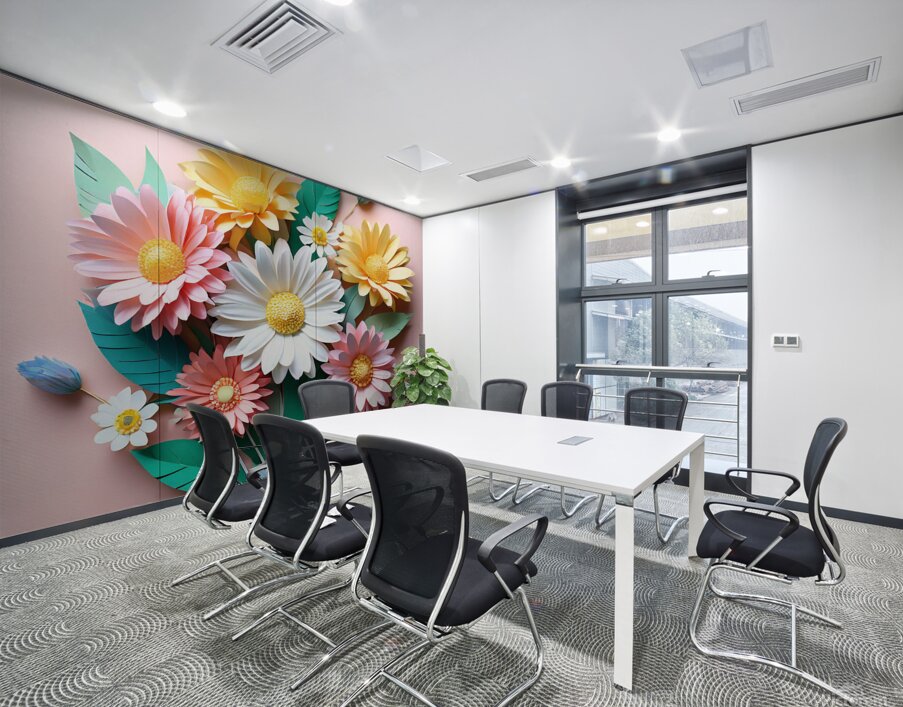  a vibrant bouquet of paper crafted flowers in paper-crafted Wall Printing