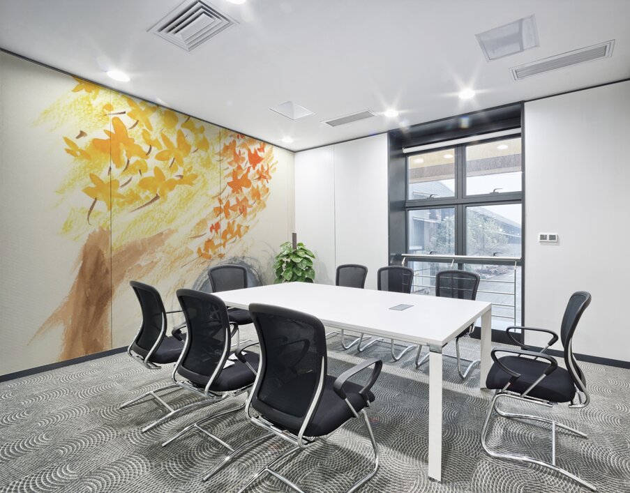 Fall Tree Blue Sun Wall Printing